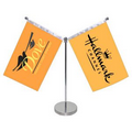 11" Metal Flagpole with Two Single Reverse Flags